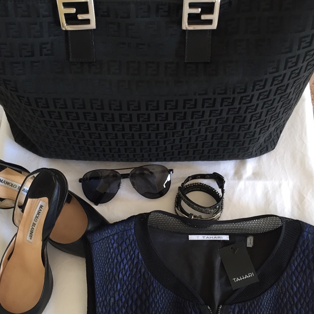 TAHARI Black 'n Blue NWT Sheath Dress - Size 8